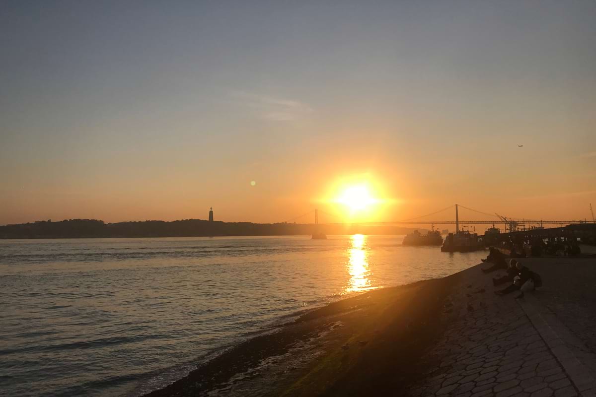 Sunset along Ribeira das Naus
