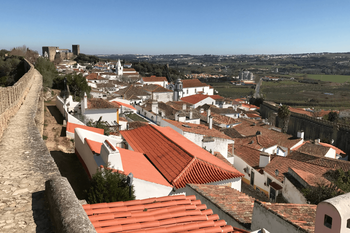 View from Obidos wall over rooftops