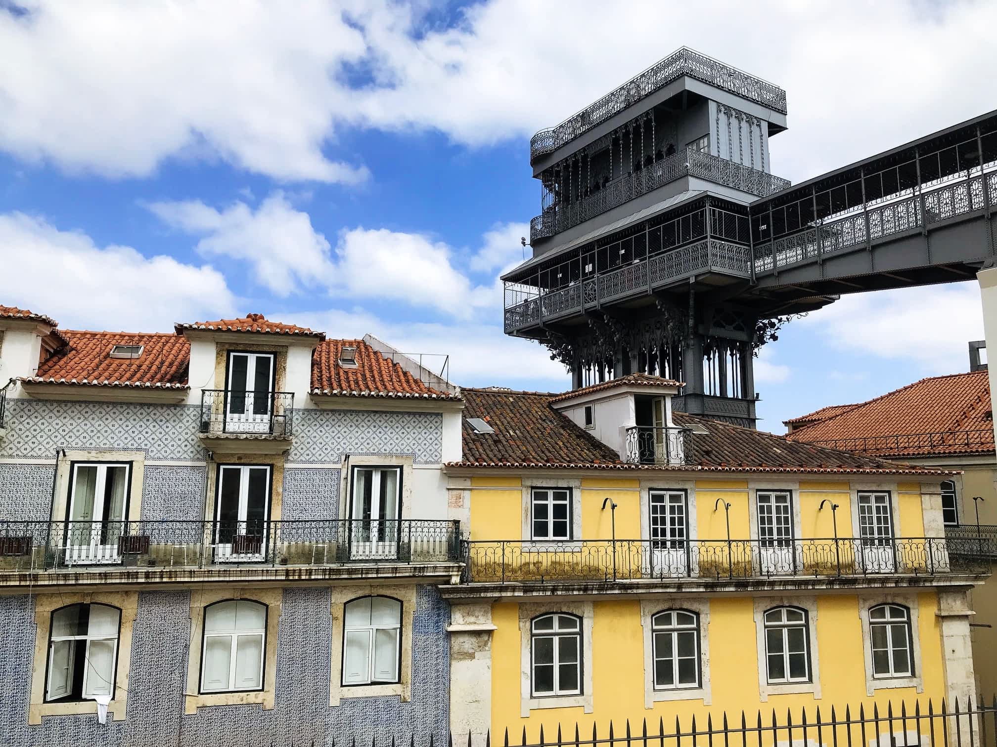 View of Santa Justa Lift and downtown Baixa