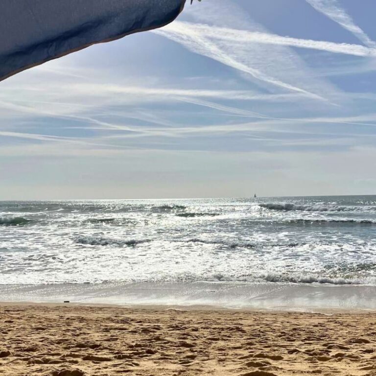 Sunny November day at São Pedro do Estoril beach in Portugal