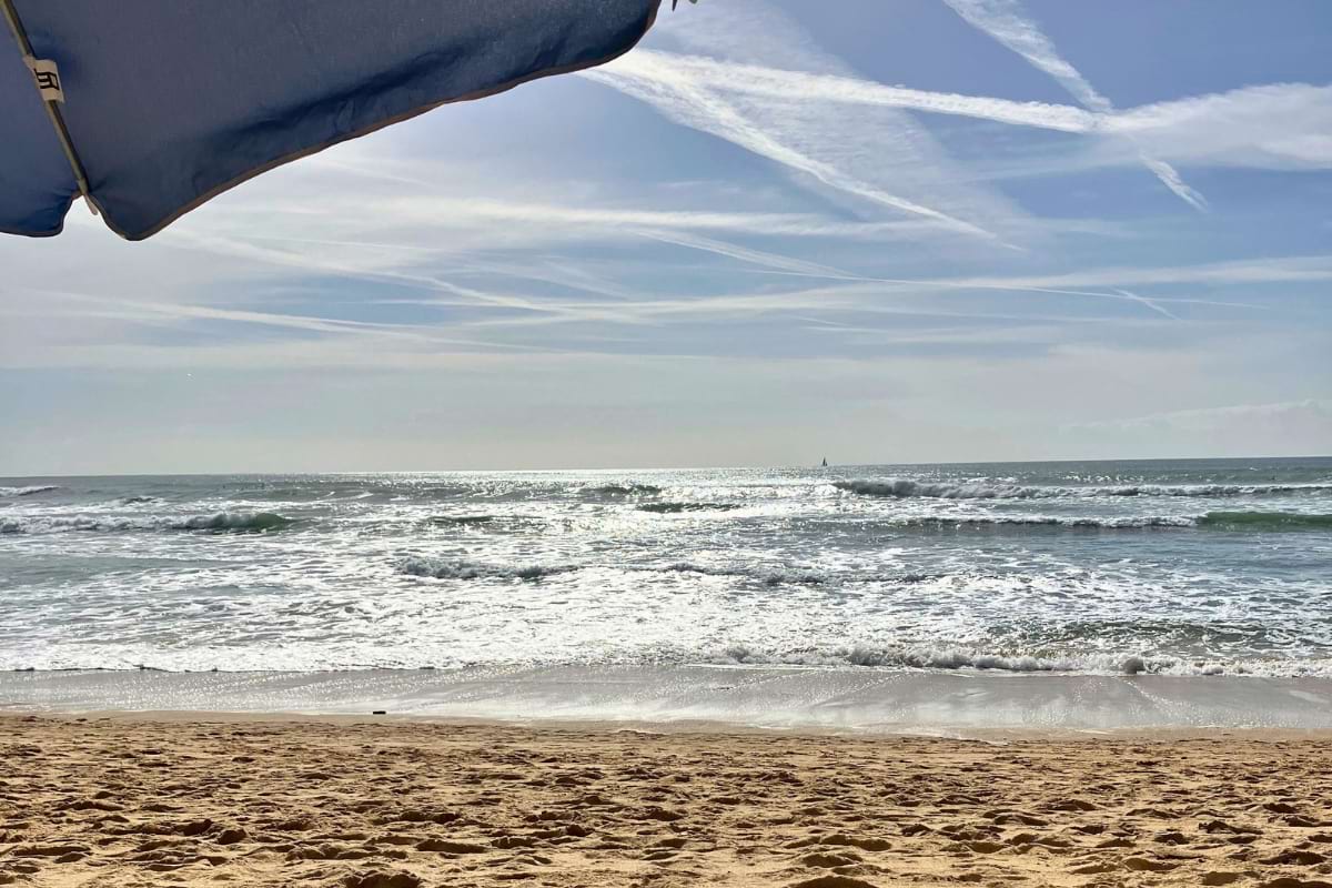 Sunny November day at São Pedro do Estoril beach in Portugal