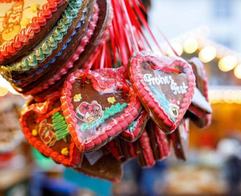 Gingerbread Hearts at German Christmas Market