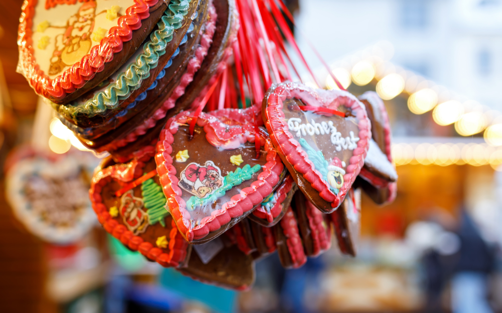 Gingerbread Hearts at German Christmas Market